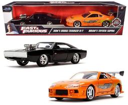 Pack 2 Velozes e Furiosos - Dom's Dodge Charger R/T e Brian's Toyota Supra - 1/32 - Jada