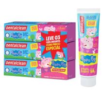 Pack 3 gel dental infantil peppa pig com fluor - dentalclean