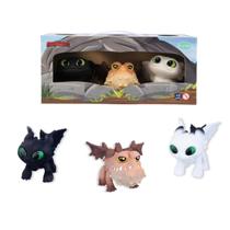 Pack 3 Mini Dragões Batatão Dawn Eclipse Como Treinar Seu Dragão DreamWorks