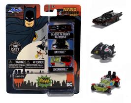 Pack 3 Miniaturas Batman Classic TV Series - Nano Hollywood Rides - 4 cm - Jada