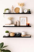 PACK 3 PRATELEIRAS 40x10 PRETAS S. INVISÍVEL COZINHA ENFEITES QUARTO PACK 3 PRATELEIRAS 40x10 PRETAS S. INVISÍVEL COZINHA ENFEITES QUARTO