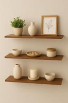 PACK 3 PRATELEIRAS 60x10 MADEIRADA S. INVISÍVEL COZINHA ENFEITES QUARTO