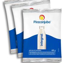 Pack 3 unidades Leite em Pó Integral Piracanjuba 400g - Kit com 3x400g
