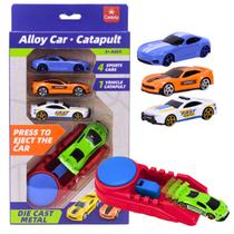 Pack 4 Carrinhos esportivos Die-cast 1:64 Com Lançador CBS0634 - Castela