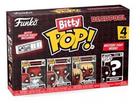 Pack 4 Mini Funkos Deadpool Bitty Pop Com Pop Surpresa