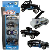 Pack 4 Miniaturas Viatura Polícia Metal 1:64 Six Six Zero - Kbum