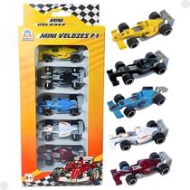 Pack 5 Carrinhos 1:64 Mini Velozes F-1 5506 - Braskit Pack 5 Carrinhos 1:64 Mini Velozes F-1 5506 - Braskit
