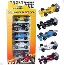 Pack 5 Carrinhos Brinquedo Sortidos F-1 Fricção Mini Velozes