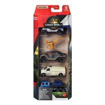 Pack 5 Matchbox Jurassic World Carrinhos 1:64 2025 - Mattel JGL25 Pack 5 Matchbox Jurassic World Carrinhos 1:64 2025 - Mattel JGL25