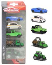 Pack 5 Miniaturas Street Cars C - Lamborghini, Renault Twingo, Jeep Wrangler, Caminhão, Trator - 1/64 - Majorette