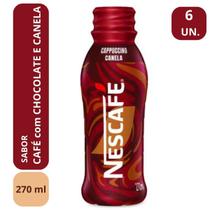 Pack 6 Bebida Cappuccino Canela com Café Nescafé Fraco 270ml