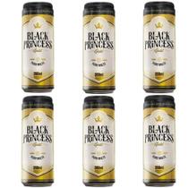 PACK 6 Lata Cerveja Artesanal Premium Puro Malte Black Princess 350ml