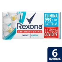 Pack 6 Sabonete em Barra Rexona Antibacterial Fresh 84g cada