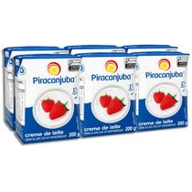 Pack 6 unidades Creme de Leite Piracanjuba 200g - Kit com 6x200g