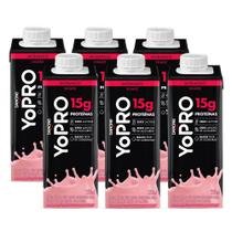 Pack 6 unidades YoPRO Bebida Láctea UHT Morango 15g de proteínas 250ml