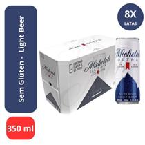 Pack 8 Cerveja Michelob Ultra Sem Glúten Lata Sleek 350ml