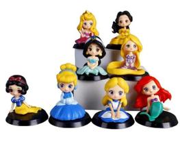 Pack 8 Miniaturas Princesas Disney Branca De Neve Ariel