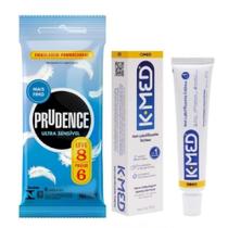 Pack 8 Preservativo Prudence Ultra Sensivel com Lubrificante Kmed 25 gramas