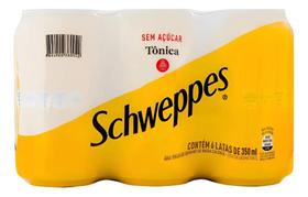 Pack Água Tônica Zero Açúcar Schweppes Lata 6 Unidades 350Ml