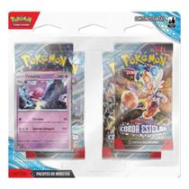 Pack blister quadruplo pokemon - escarlate e violeta - coleção coroa estelar (sortido) - copag