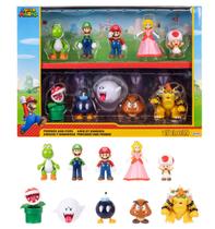 Pack c/ 10 Bonecos Super Mario - Amigos e Inimigos - 6,5cm - Jakks
