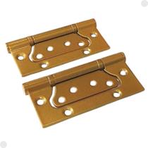 Pack C/ 2 Dobradiças Douradas Shinning Golden SS4330 - Flush Hinge