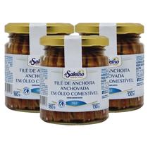 Pack c/ 3 Files de Anchova Argentino Di Salerno vidro 180g