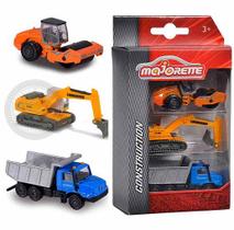 Pack c/3 Miniaturas Serie Construction Majorette 1/64 Set 2
