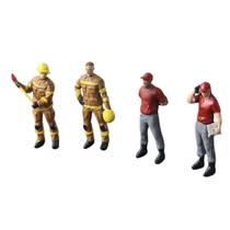 Pack c/ 4 Figuras Bombeiros 1:87 HO Dio Studios 87356