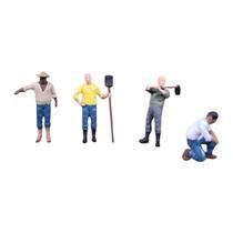 Pack c/ 4 Figuras Trabalhadores Rurais Mod. 02 1:87 HO Dio Studios 87345