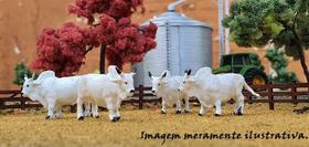 Pack C/ 4 Miniaturas Para Maquete Figuras Boi Nelore Mod. 23 Studio Dio 87223