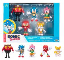 Pack c/ 5 Bonecos Sonic The Hedgehog - 6,5cm - Coleção Clássica - Jakks