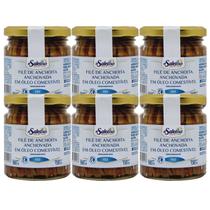 Pack c/ 6 Files de Anchova Argentino Di Salerno vidro 180g Pack c/ 6 Files de Anchova Argentino Di Salerno vidro 180g