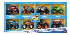 Pack c/ 8 Monster Trucks Live - Modelos Clássicos - 1/64 - Hot Wheels