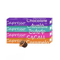 Pack Cafés Capresso sabores: Cacau, Chocolate com Avelã, Chocolate Trufado, Caramelo - 40 Cáps Compatíveis Nespresso