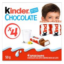Pack Chocolate ao Leite Kinder Pacote 50g 4 Unidades
