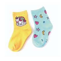 Pack com 2 pares de meias estampadas cano médio infantil menina basic +