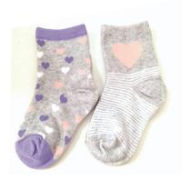 Pack com 2 Pares Meias Estampadas Cano Médio Infantil Menina Basic+