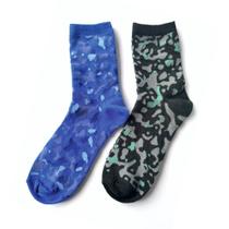 Pack com 2 pares meias estampadas cano médio infantil menino basic +