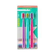 Pack com 3 Escovas Dentais Kess Pro Extra Macias Ref:2109 ( CORES SORTIDAS )