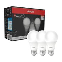 Pack com 3 Lâmpadas Led Bulbo Pera 15W E27 1300 Lumens Branco Frio 6500K Bivolt BR1300-B - Avant 335441473