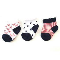 Pack Com 3 Meias Estampadas de Bebê Menina Basic+