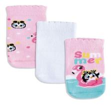 Pack Com 3 Meias Puket Pinguin Rosa E Branca - 5 A 8 Meses Pack Com 3 Meias Puket Pinguin Rosa E Branca - 5 A 8 Meses