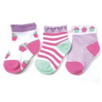 Pack com 3 pares meias estampadas bebê basic + menina