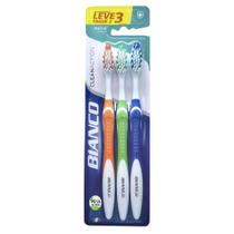 Pack com 3 Uni Escova de Dental Clean Action Bianco Macia Pack com 3 Uni Escova de Dental Clean Action Bianco Macia