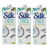 Pack com 3 Unidades Bebida Vegetal Silk Coco sem Açucar 1L