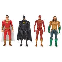 Pack com 4 Figuras Articuladas - Batman, Flash, Shazam e Aquaman - Especial 100 Anos - 30 cm - Sunny