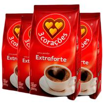 Pack com 4x Café Torrado e Moído 3 Corações ExtraForte 500g