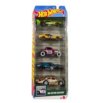 Pack Com 5 Carrinhos Hot Wheels Modelo HW Retro Racers