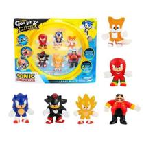Pack com 6 Mini Bonecos Elásticos do Sonic Goo Jit Zu Sunny Briqneudos